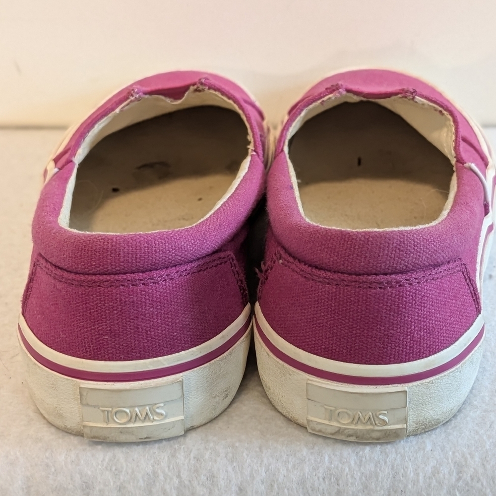 TOMS Pink Canvas Slip On Sneakers Womens Size 8 Casual Skater Shoes - Picture 4 of 6